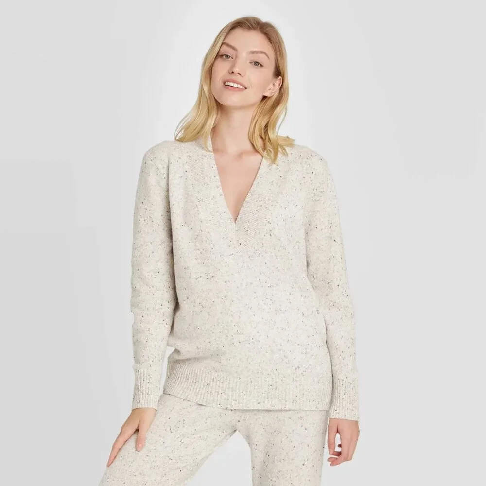 Stars Above White Cream Speckled Sweater Set Loungewear Size XXL - Picture 8 of 11